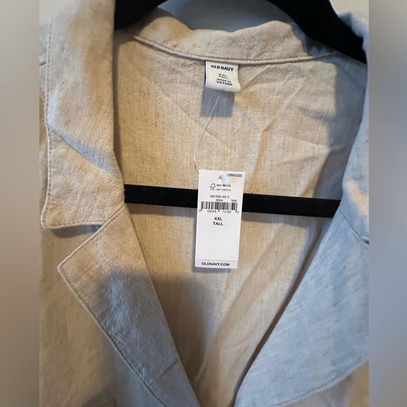 Old Navy utility button-down linen NWT top size XXL tall - Picture 5 of 6